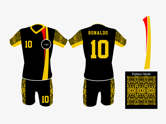 Detail Desain Kaos Tim Sepak Bola Nomer 16