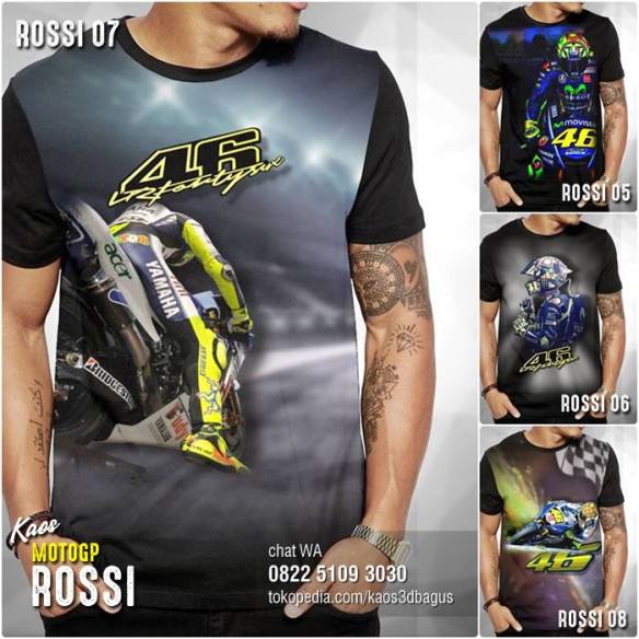 Detail Desain Kaos Valentino Rossi Nomer 28