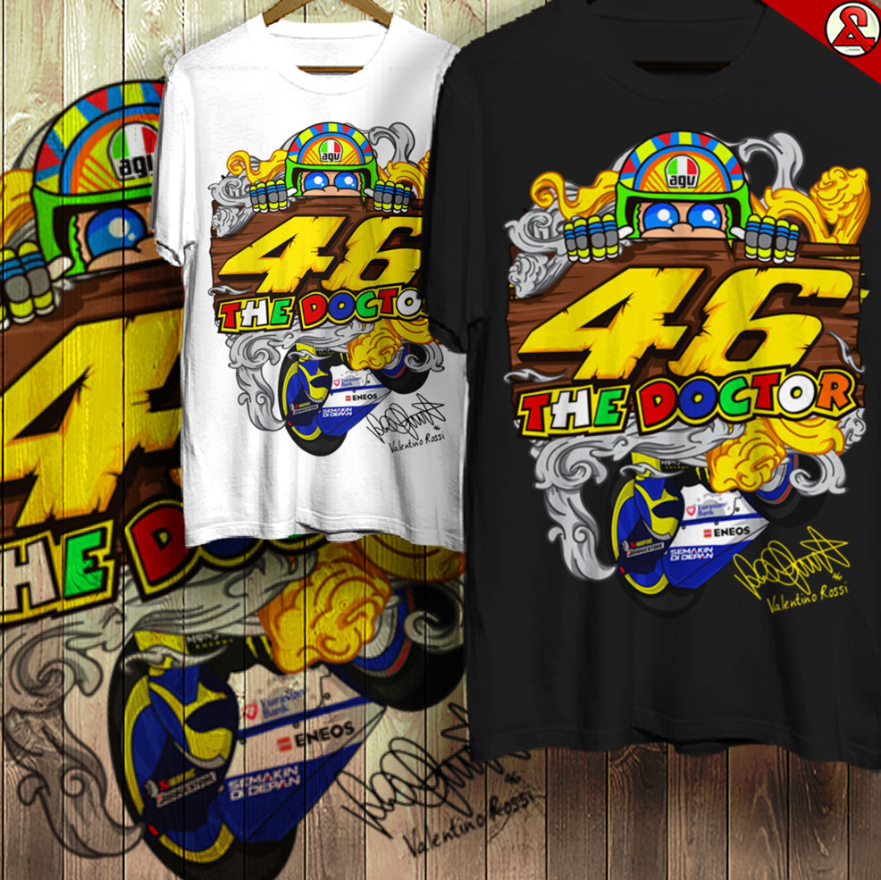 Detail Desain Kaos Valentino Rossi Nomer 3