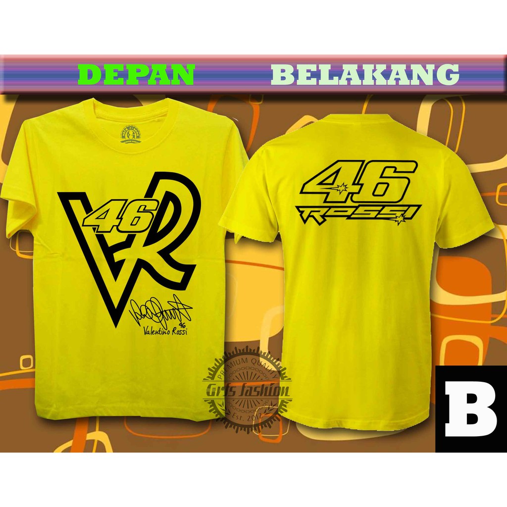 Detail Desain Kaos Valentino Rossi Nomer 37