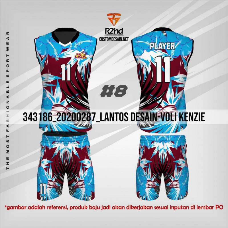 Detail Desain Kaos Voli Singlet Nomer 24