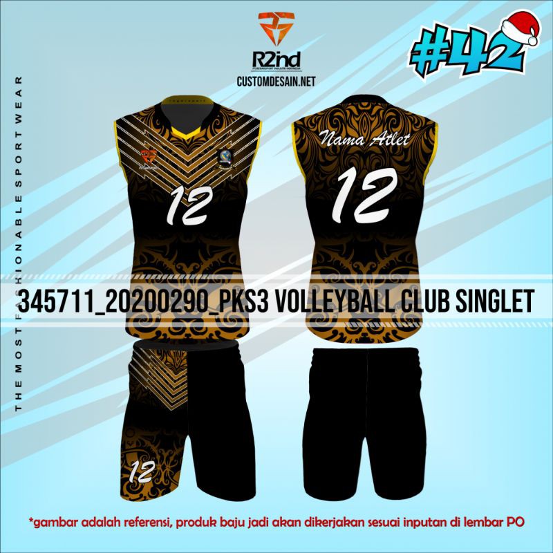 Detail Desain Kaos Voli Singlet Nomer 42