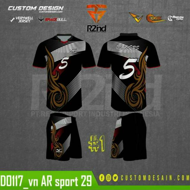 Detail Desain Kaos Volly Nomer 16