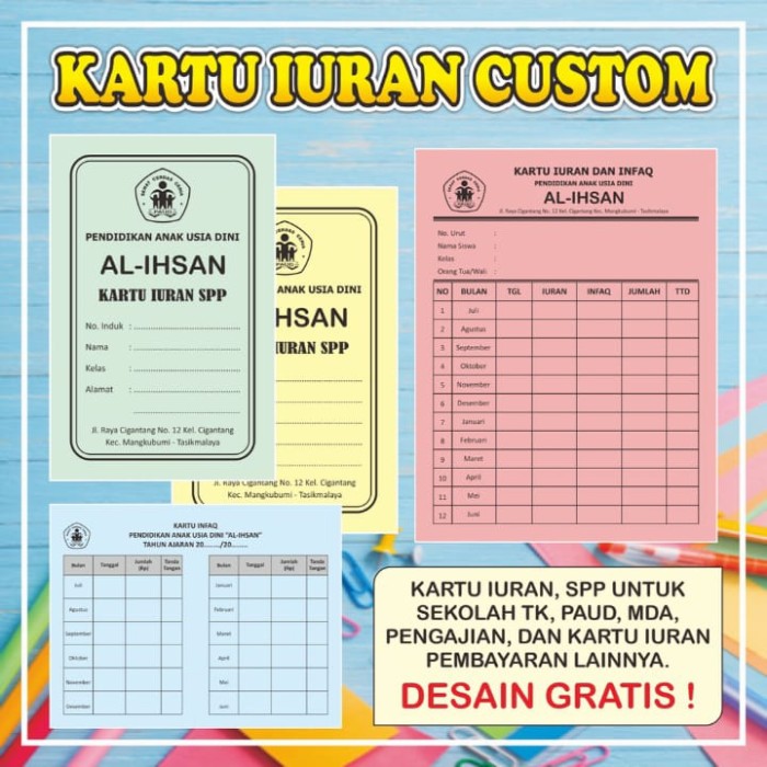 Detail Desain Kartu Iuran Bulanan Nomer 43