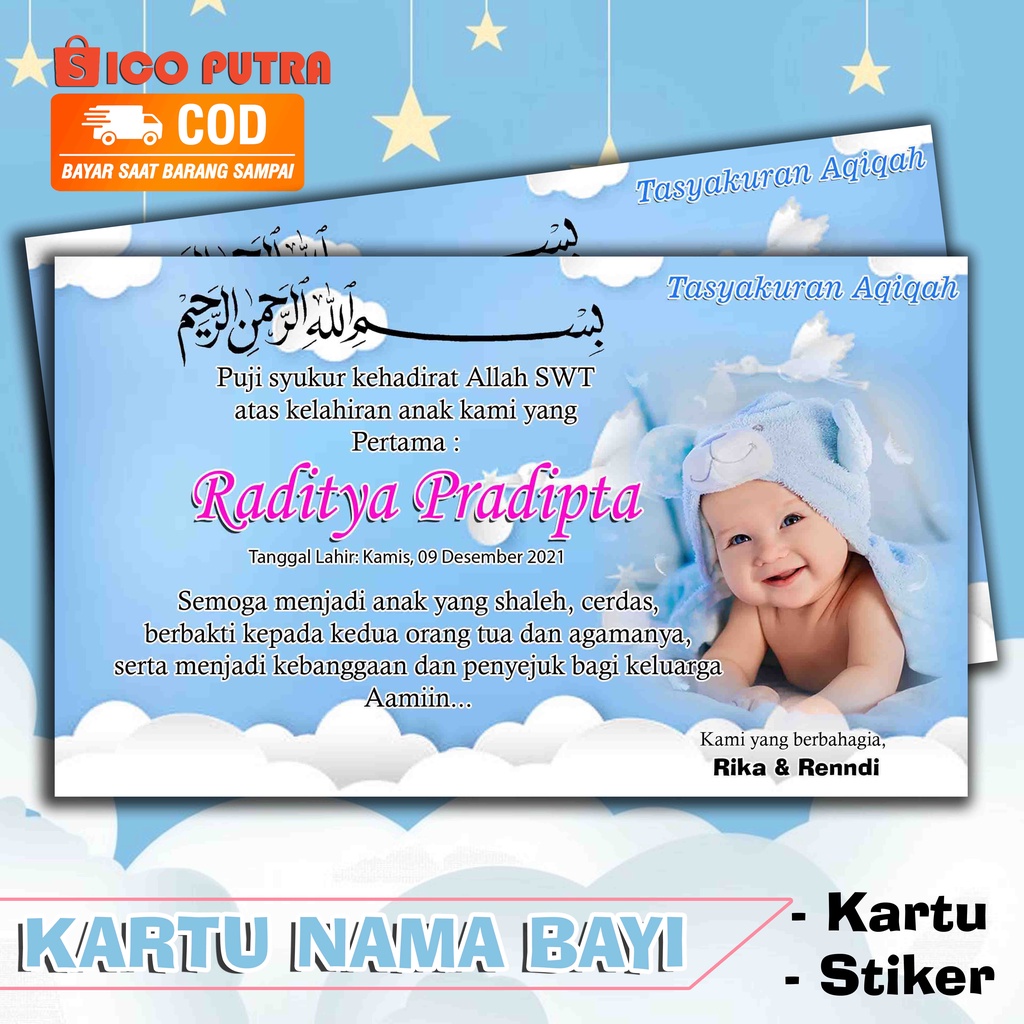 Detail Desain Kartu Nama Bayi Nomer 50