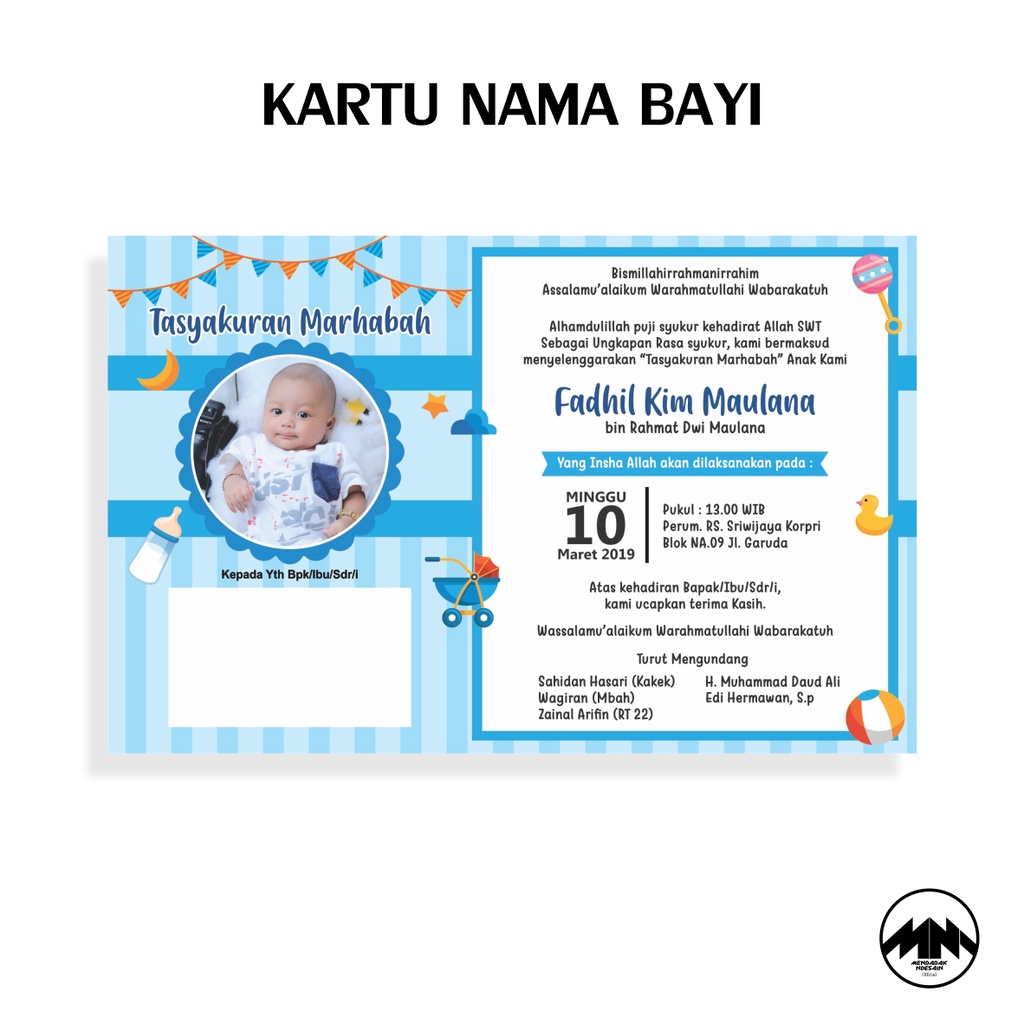 Detail Desain Kartu Nama Bayi Nomer 58