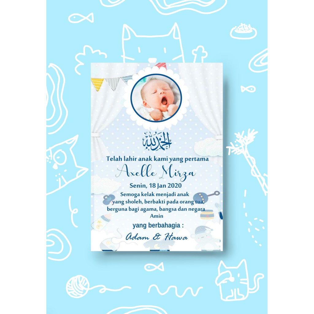 Detail Desain Kartu Nama Bayi Baru Lahir Nomer 14