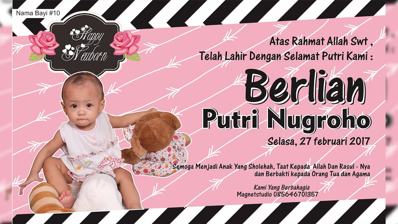 Detail Desain Kartu Nama Bayi Baru Lahir Nomer 27