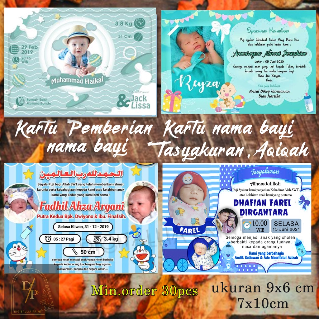 Detail Desain Kartu Nama Bayi Baru Lahir Nomer 52