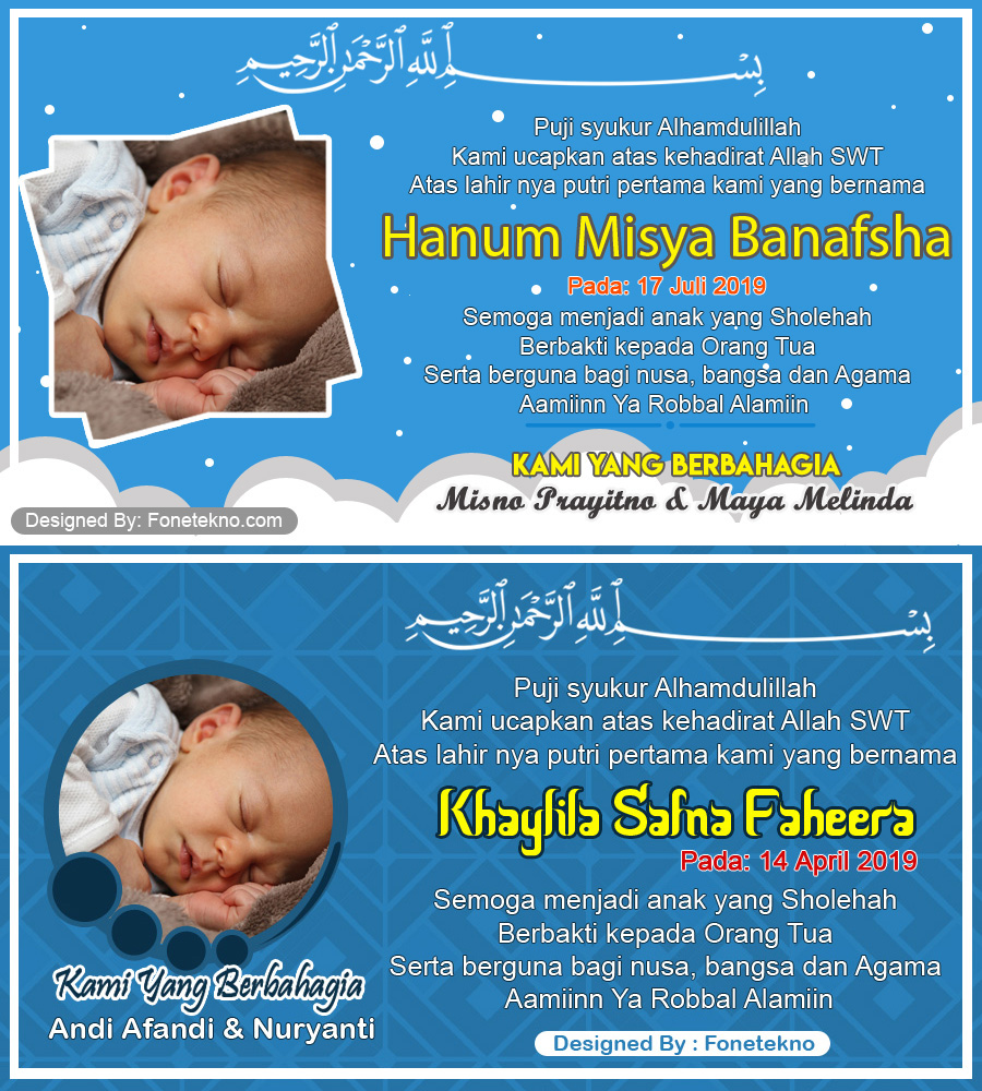 Detail Desain Kartu Nama Bayi Baru Lahir Nomer 7