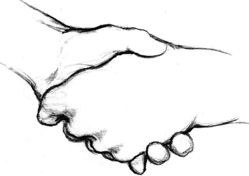 Detail Easy Simple Handshake Drawing Nomer 16