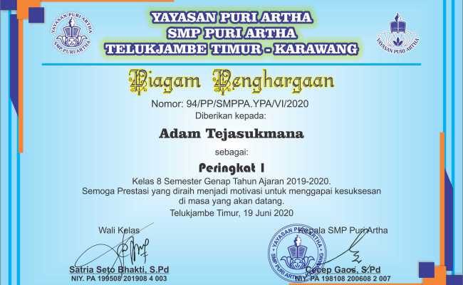 Detail Border Piagam Penghargaan Juara Kelas Nomer 30