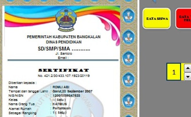 Detail Contoh Aplikasi Piagam Penghargaan Juara Kelas Jatim Nomer 3