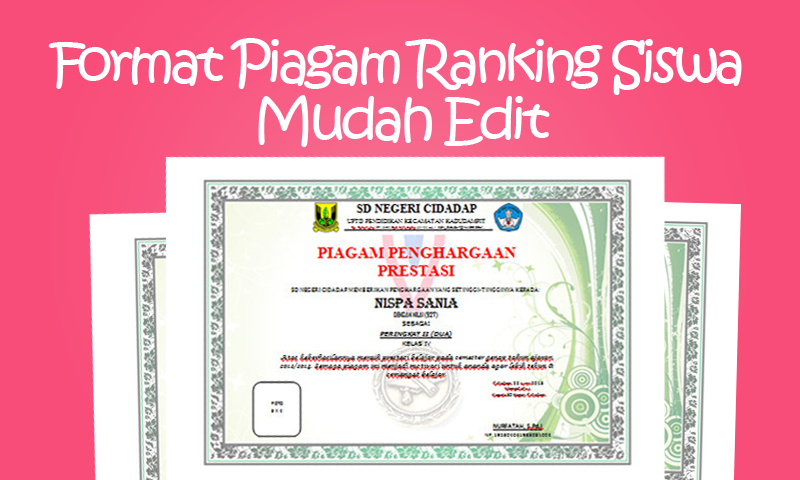 Detail Contoh Doc Piagam Juara Kelas Nomer 15