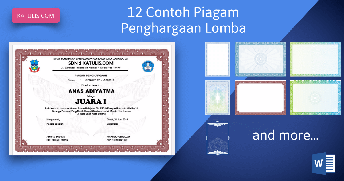 Detail Contoh Doc Piagam Juara Kelas Nomer 48