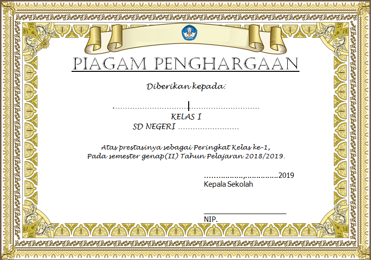 Detail Contoh Piagam Juara Kelas Smp Nomer 39