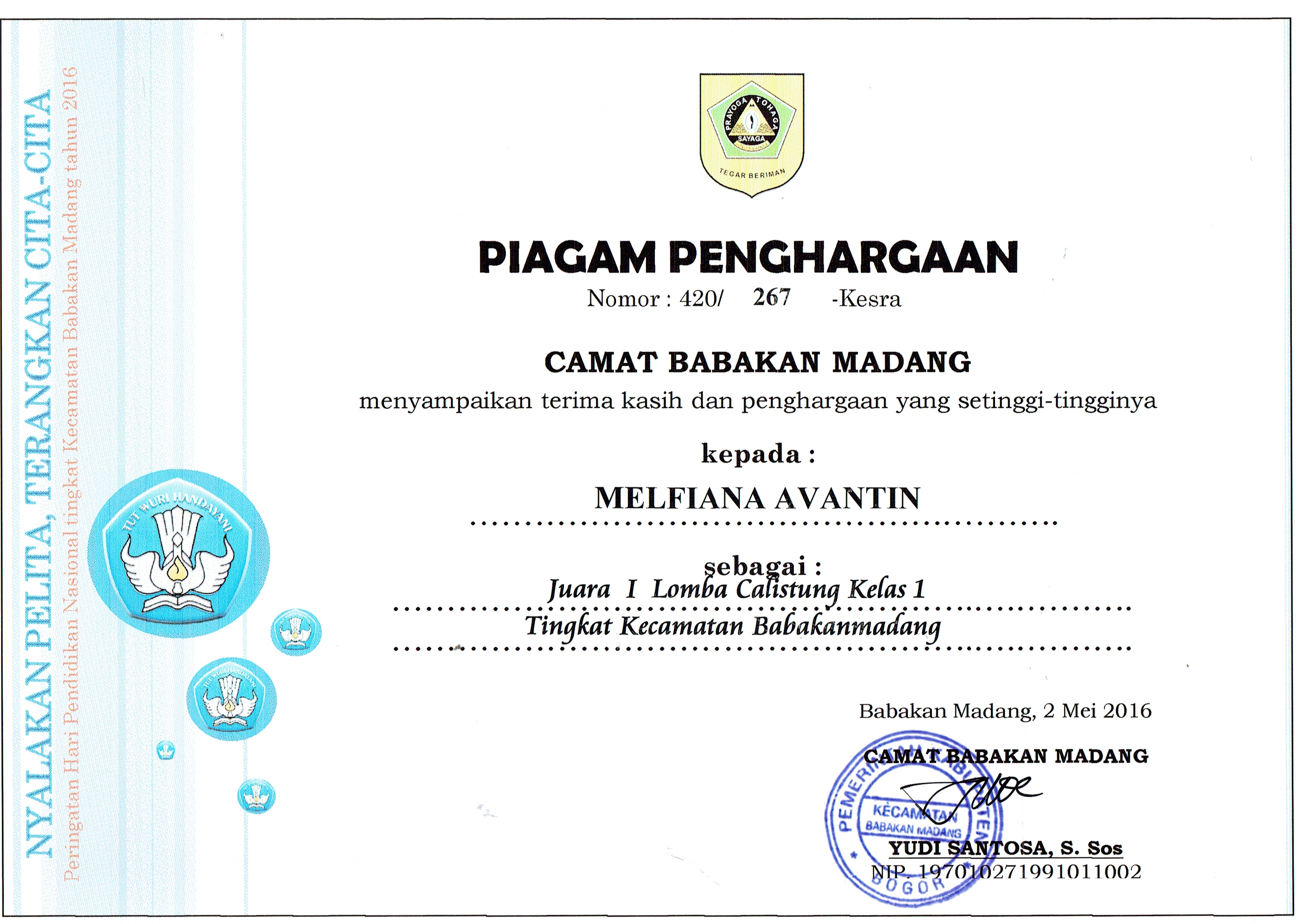 Detail Contoh Piagam Juara Umum Kelas Nomer 49