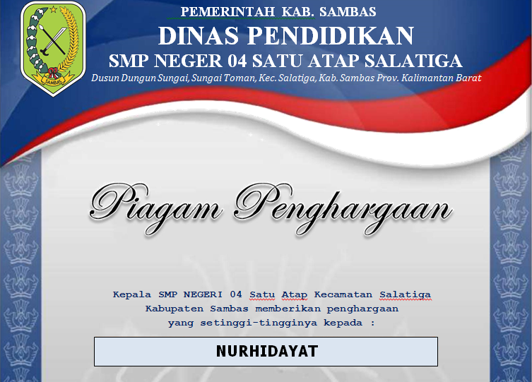 Contoh Piagam Kenaikan Kelas Smp Untuk Juara 1 2 3 - KibrisPDR