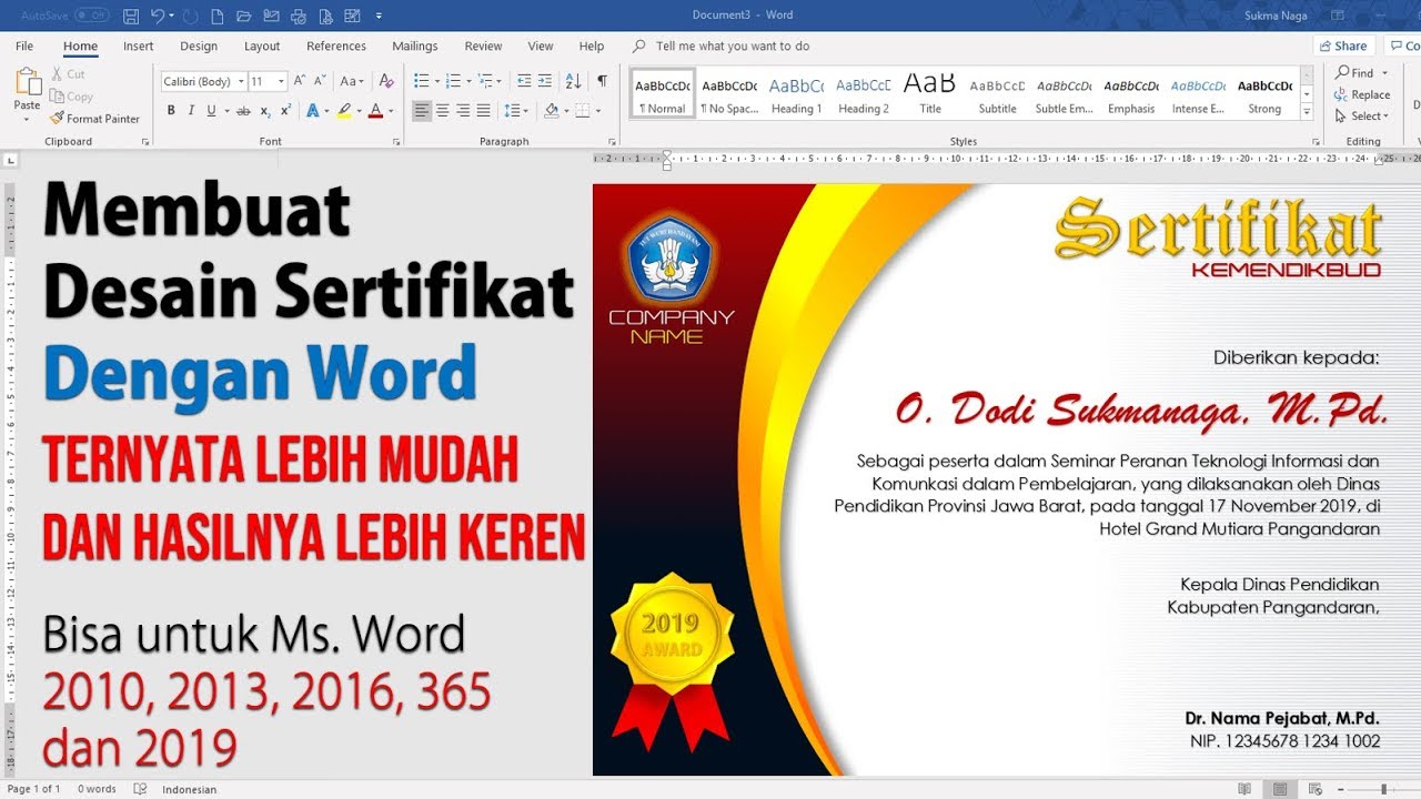 Detail Contoh Piagam Penghargaan Juara Kelas Keren Format Word Nomer 45