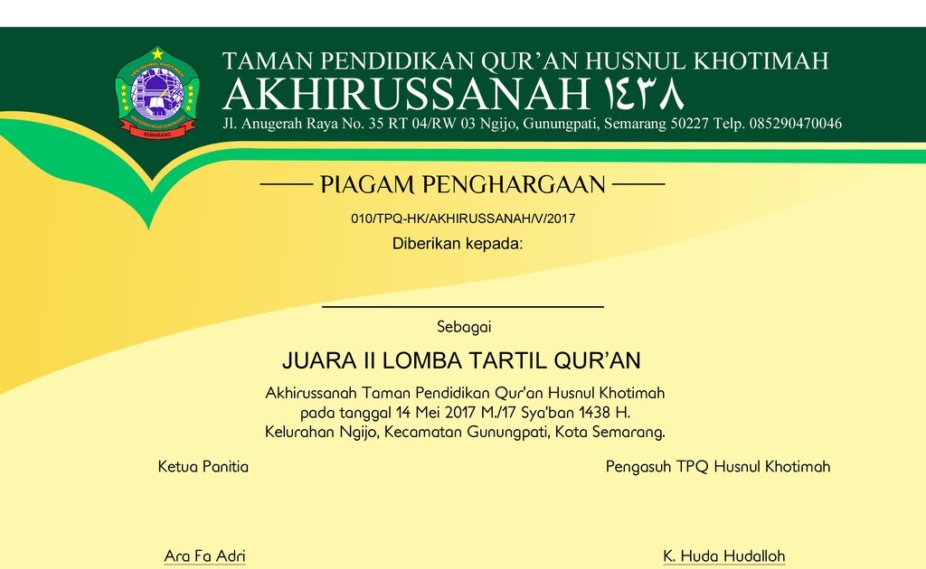 Detail Contoh Sertifikat Juara Umum Kelas 12 Smk Nomer 50