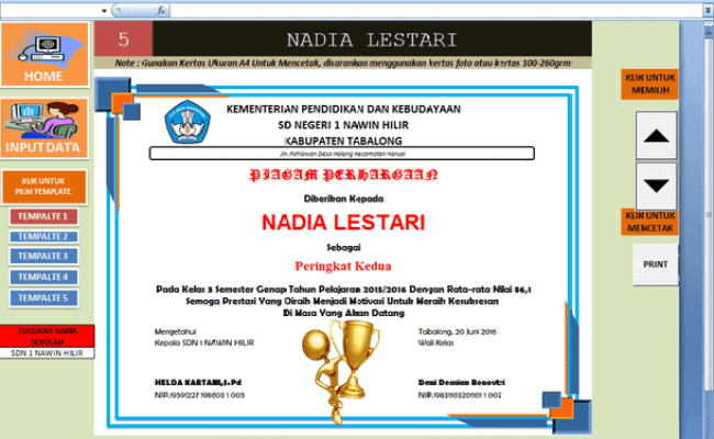 Detail Download Format Srtifikat Juara Kelas Sd Nomer 25