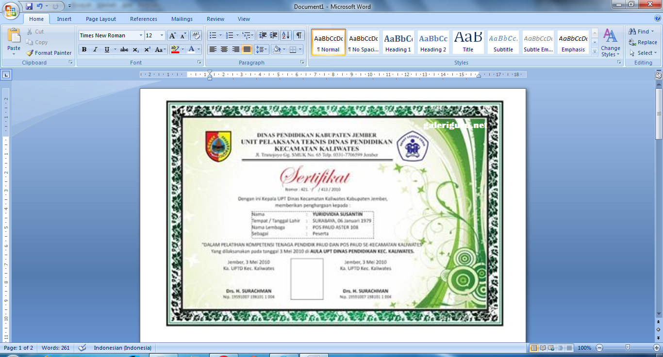 Detail Download Format Srtifikat Juara Kelas Sd Nomer 28