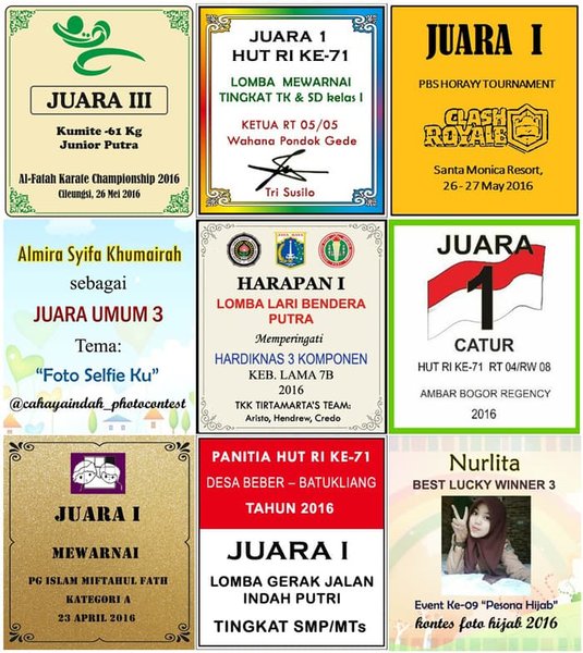 Detail Format Label Piala Juara Kelas Nomer 7