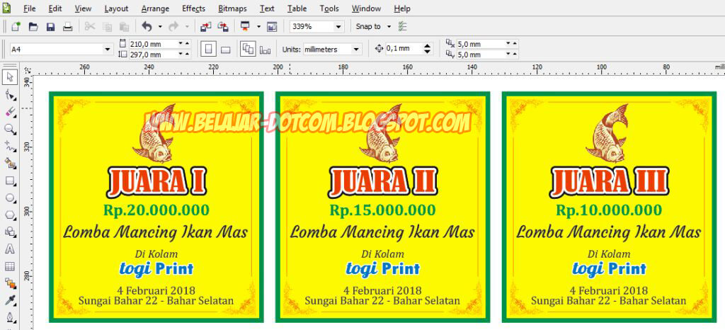 Detail Format Label Piala Juara Kelas Nomer 9