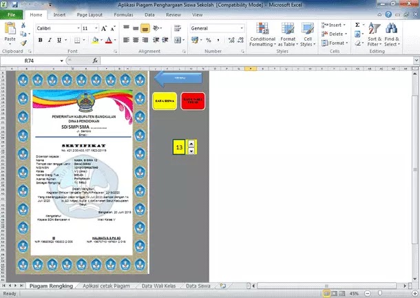 Detail Format Piagam Juara Kelas Doc Smp Nomer 55