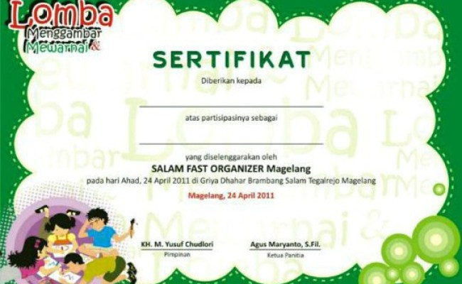 Detail Format Piagam Penghargaan Juara Kelas Potrait Nomer 50