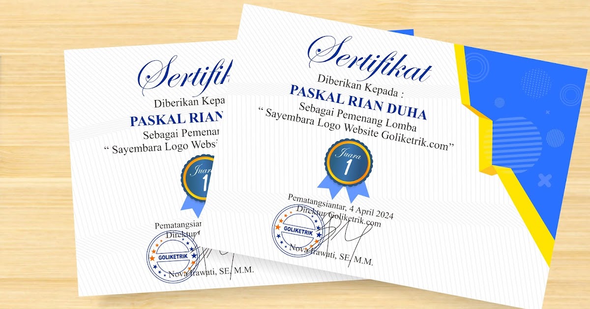 Detail Format Sertifikat Juara Kelas Doc Nomer 54