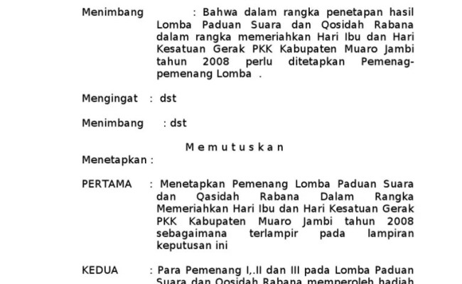 Detail Format Sk Penetapan Juara Kelas Nomer 11