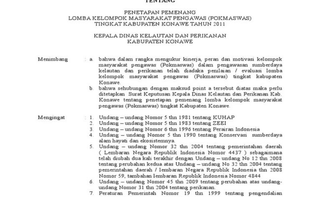 Detail Format Sk Penetapan Juara Kelas Nomer 9