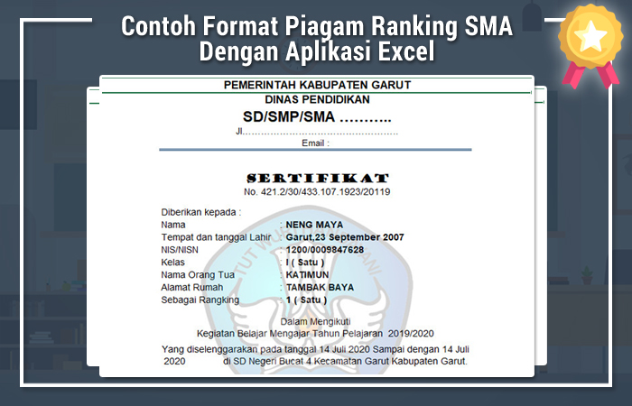 Detail Piagam Juara Kelas Excel Nomer 36