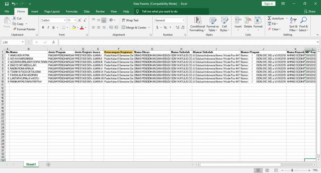 Detail Piagam Juara Kelas Excel Nomer 51