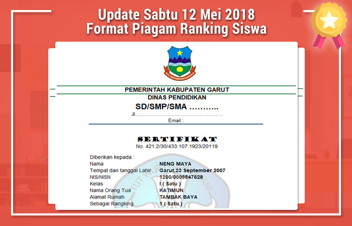 Detail Piagam Peblangko Sertifikatnghargaan Juara Kelas Nomer 22