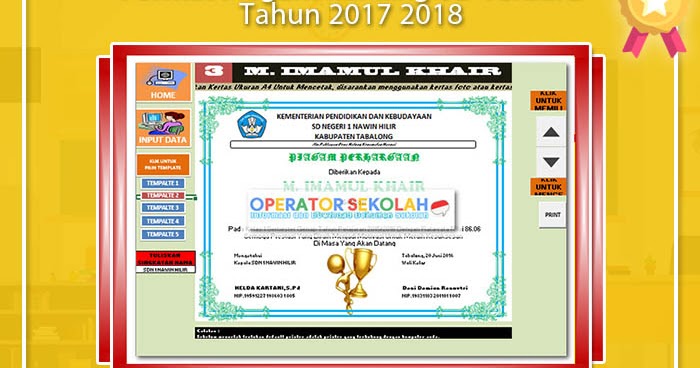 Detail Piagam Penghargaan Juara Kelas Madrasah Ibtidaiyah Nomer 14