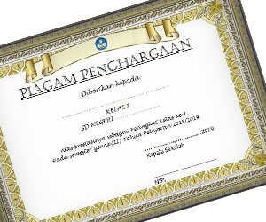 Detail Piagam Penghargaan Juara Kelas Madrasah Ibtidaiyah Nomer 26