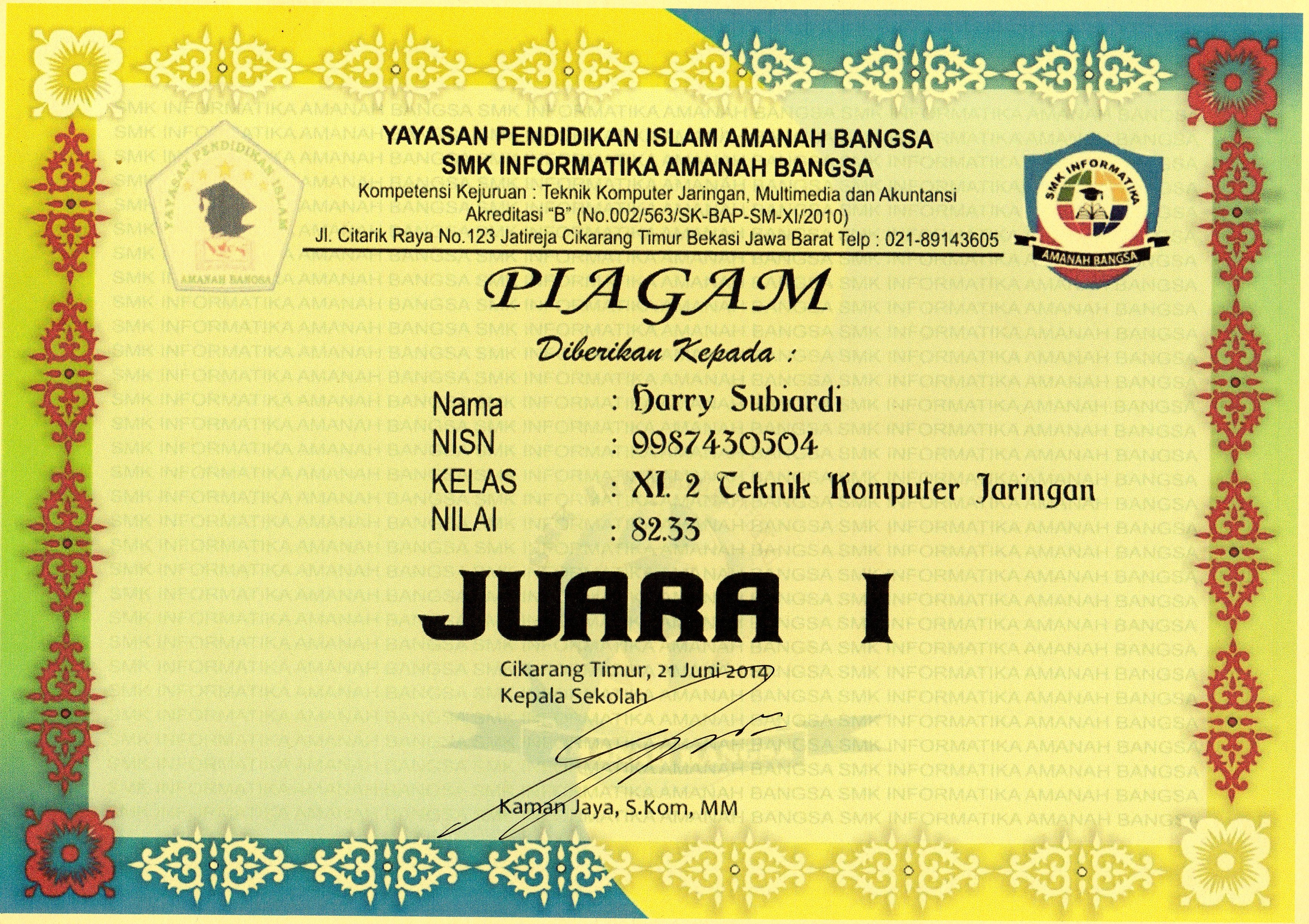 Detail Pigam Juara Kelas Nomer 51