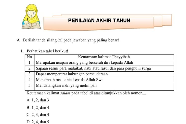 Detail Soal Aqidah Kelas 1 Sang Juara Nomer 6