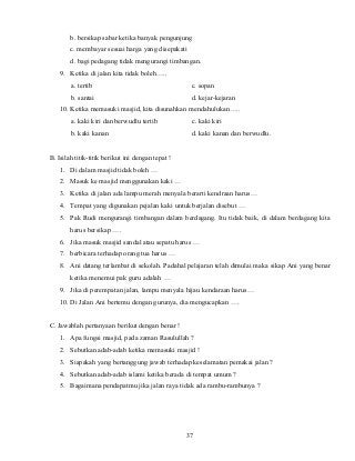 Detail Soal Aqidah Kelas 2 Bab 1 Sang Juara Nomer 4