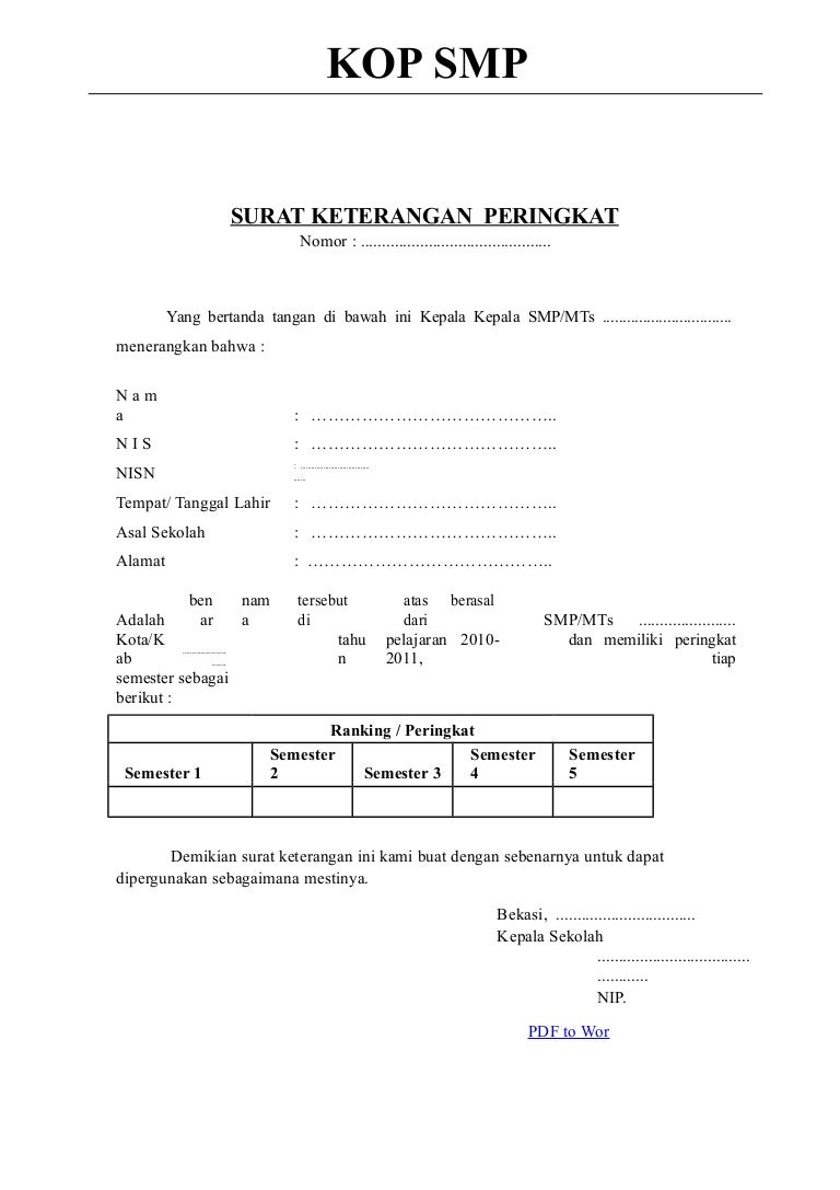 Detail Surat Keterangan Bahwa Juara Kelas Nomer 2