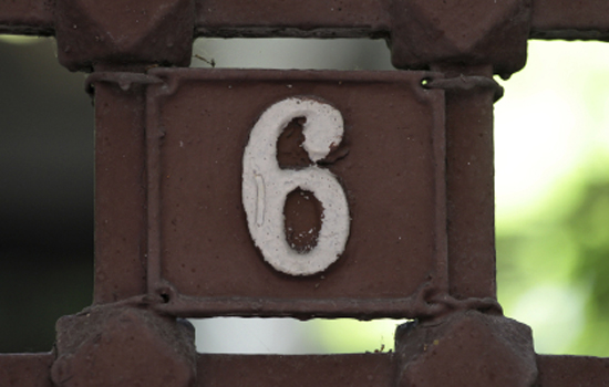 Detail Image Of The Number 6 Nomer 45