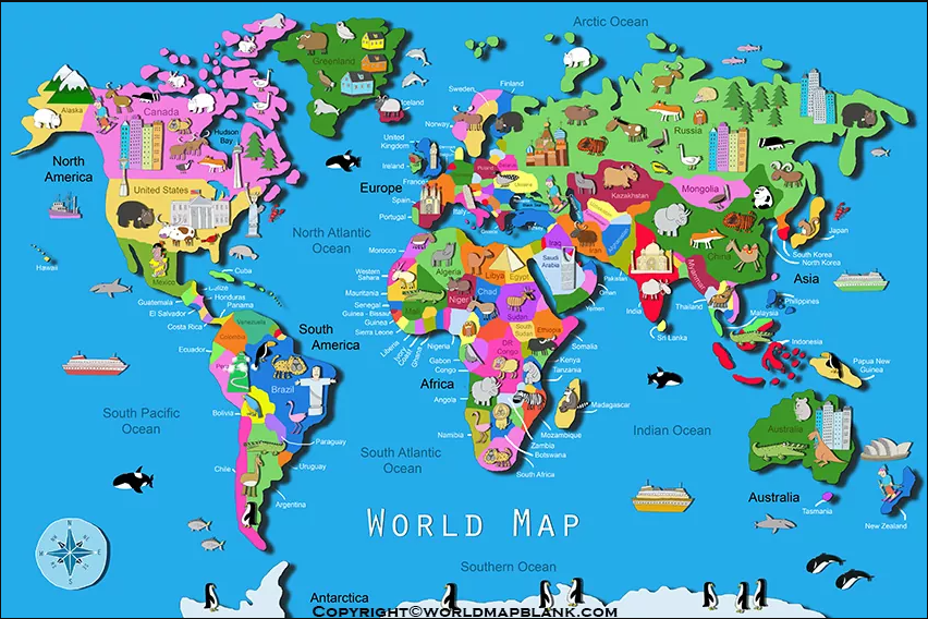 Detail Image Of The World Map Nomer 55