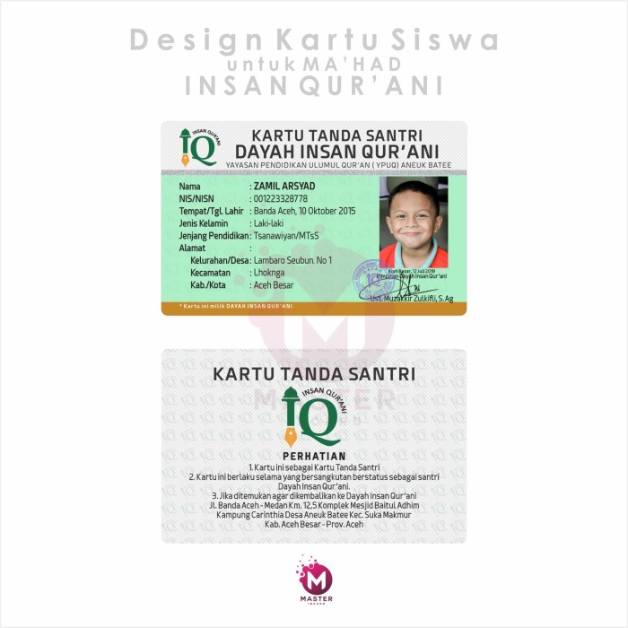 Detail Desain Kartu Tanda Santri Nomer 51