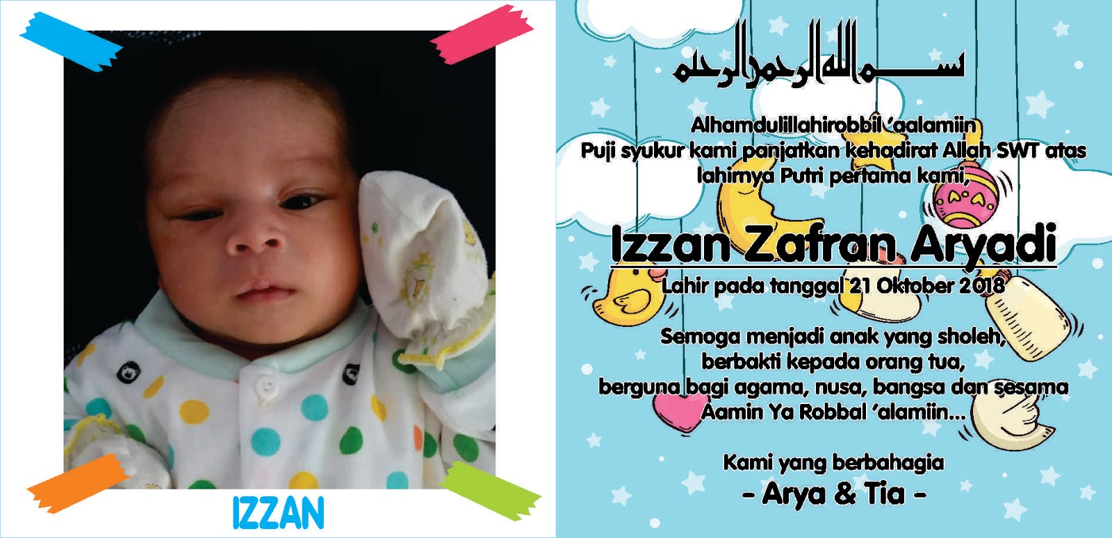 Detail Desain Kartu Ucapan Kelahiran Bayi Cdr Nomer 4