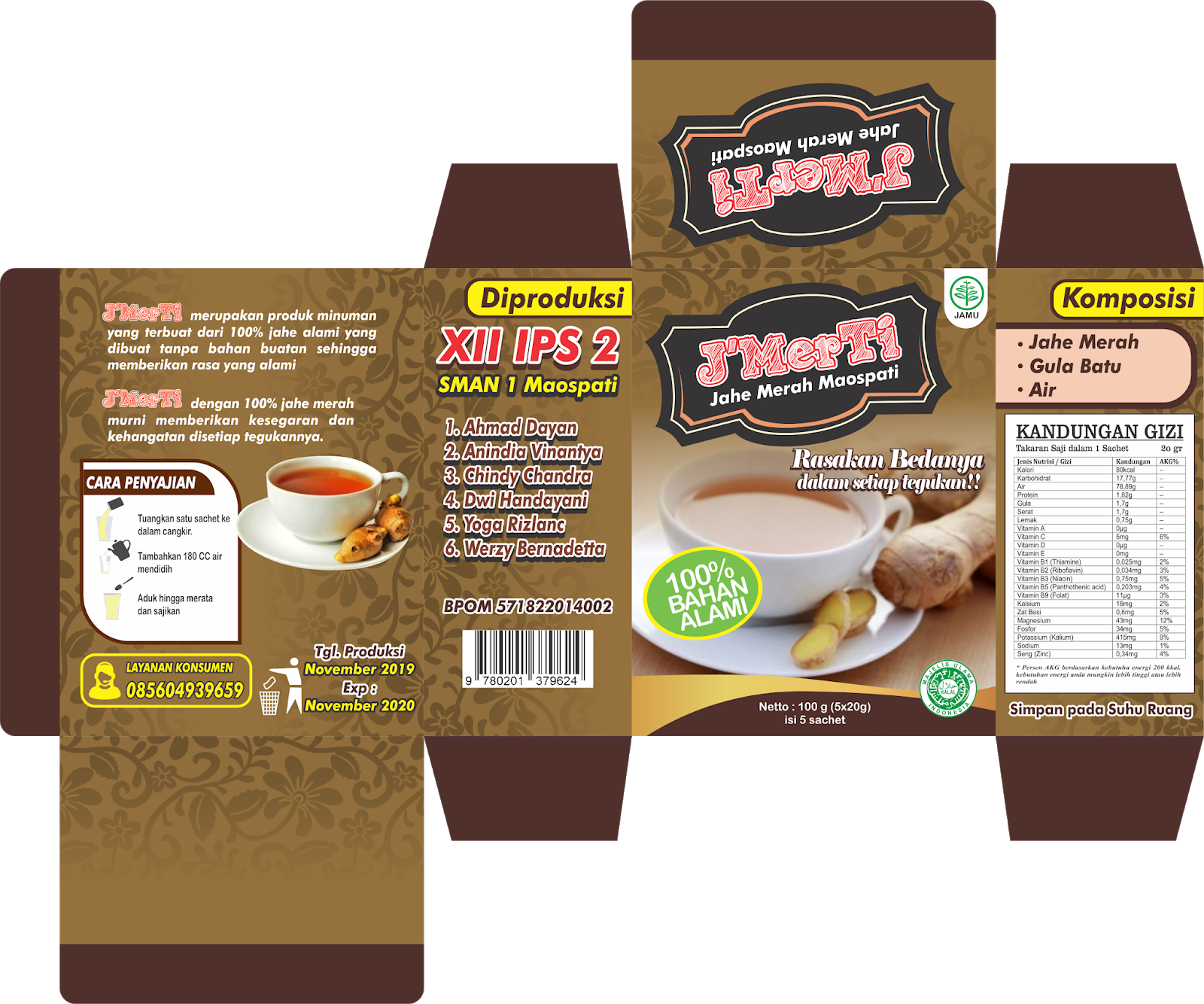Detail Desain Kemasan Jahe Instan Nomer 2