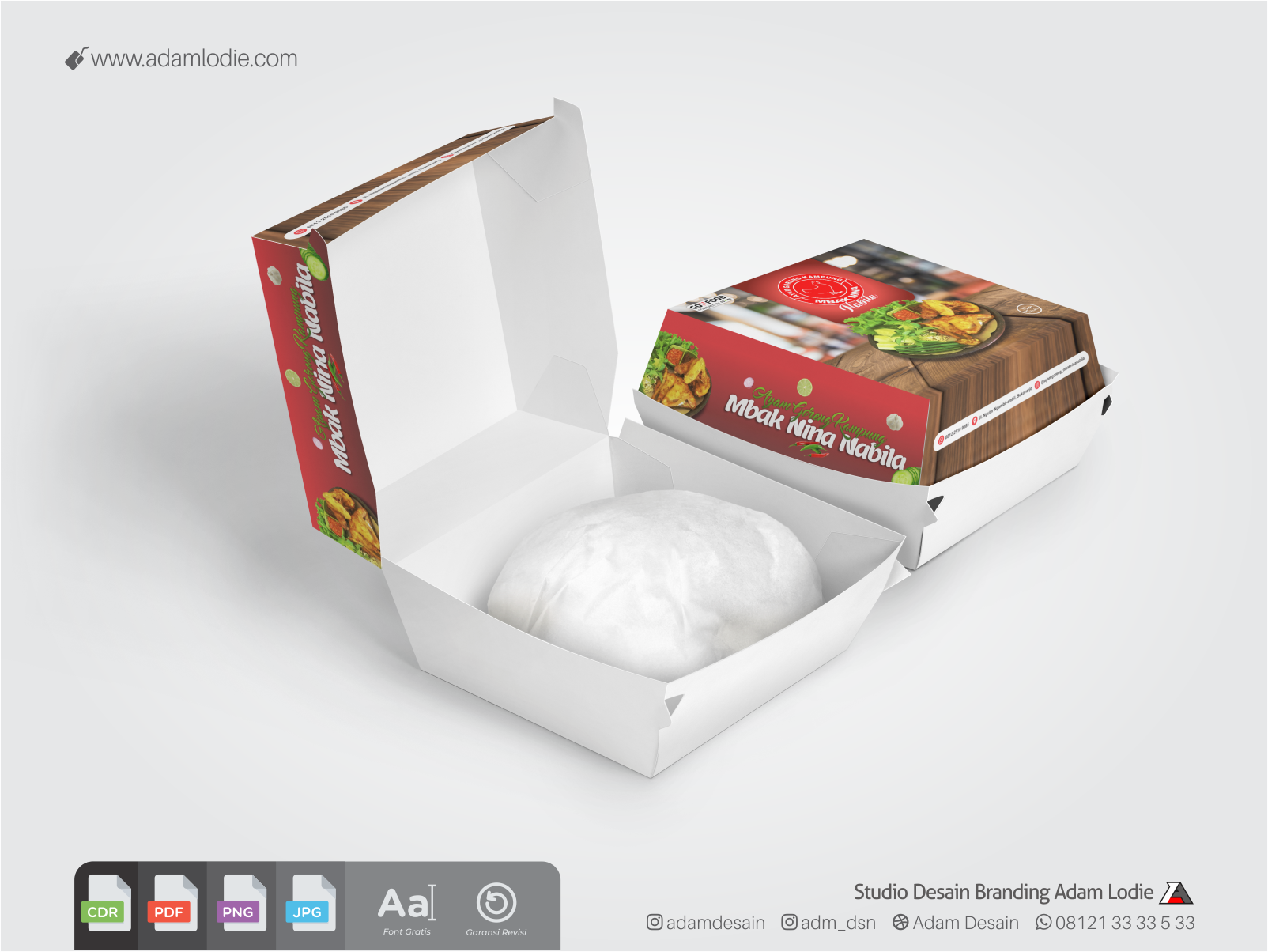 Detail Desain Kemasan Rice Box Nomer 30