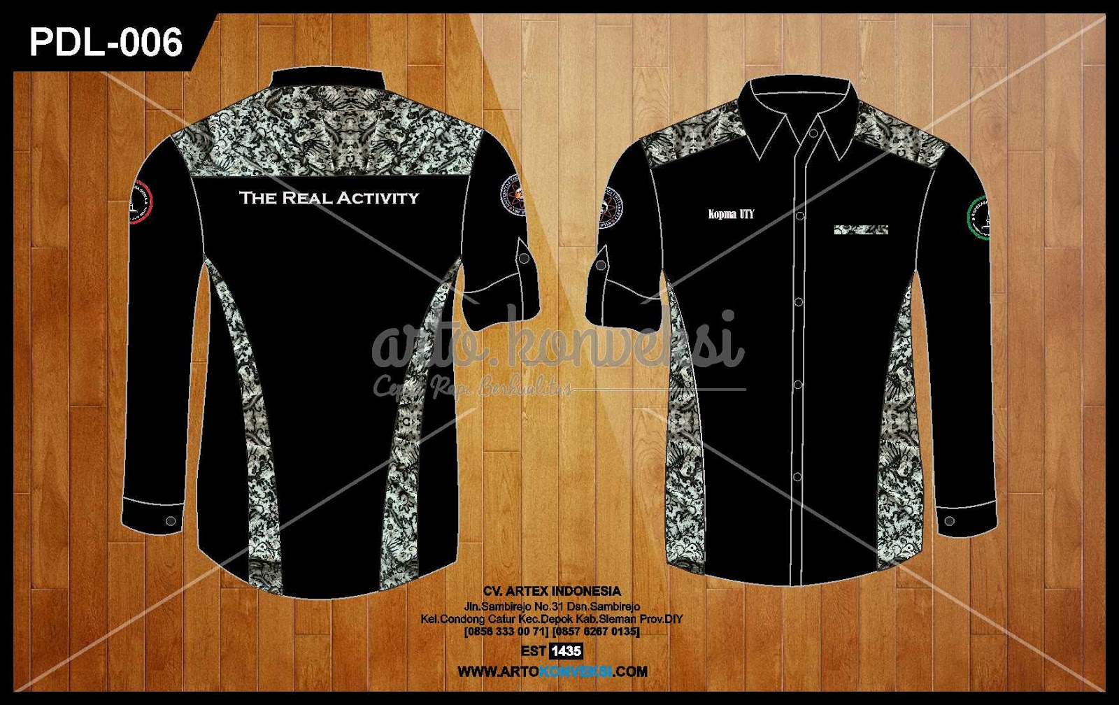 Detail Desain Kemeja Hitam Hijau Nomer 29