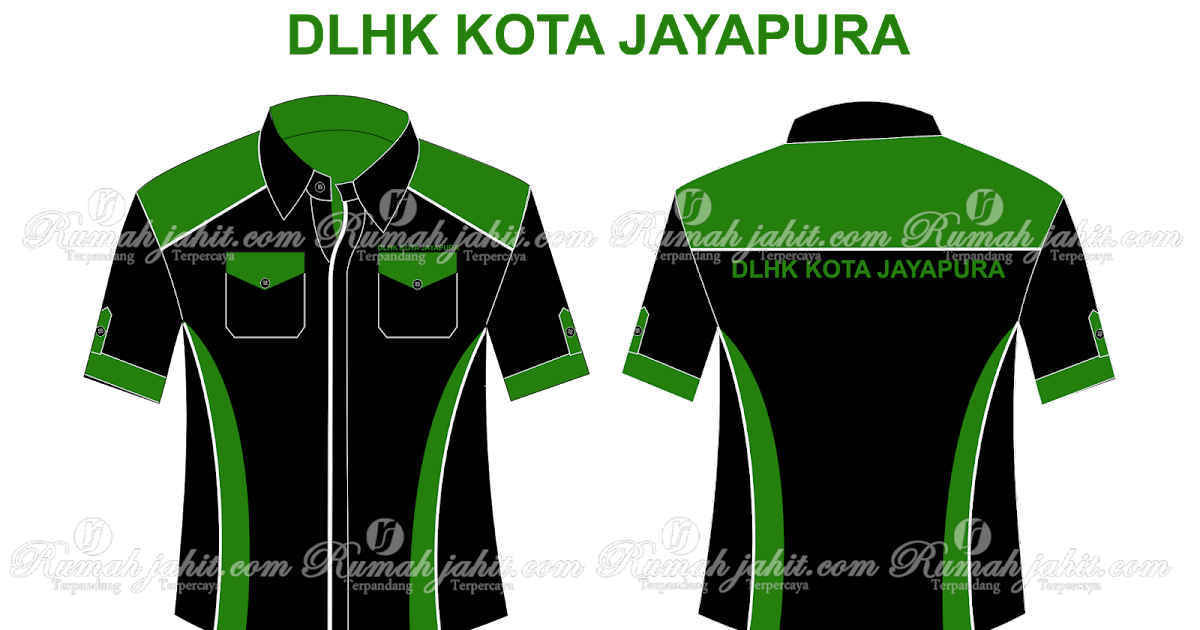 Detail Desain Kemeja Hitam Hijau Nomer 35